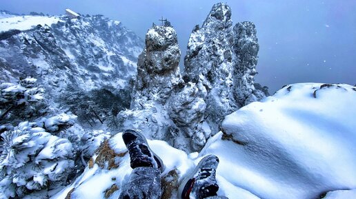 Канатная дорога на Ай-Петри. Самая СНЕЖНАЯ зима в КРЫМУ. Я такого никогда не видел. МЕТЕЛЬ В КРЫМУ.