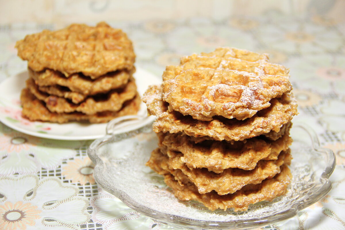 Яблочно-овсяные вафли, вафли из яблок