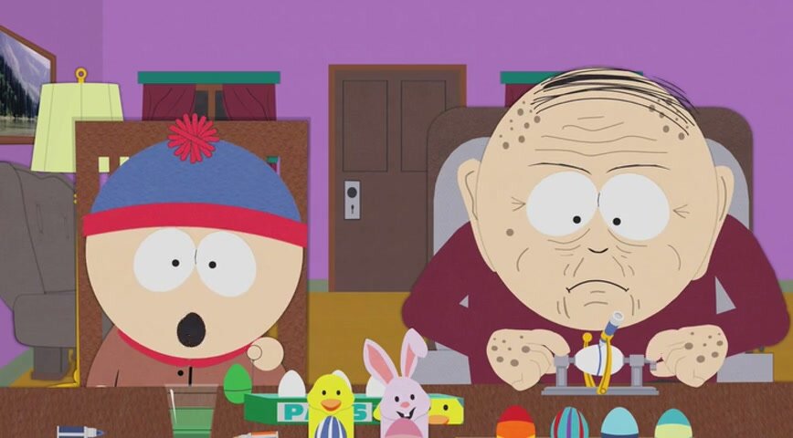 Диалог из мультфильма "Южный парк"
Стэн: А зачем мы это делаем?
Рэнди: Что значит «зачем мы это делаем»? Это же Пасха.
Стэн: Да, но зачем яйца красить?
Рэнди: Ну, чтобы пасхальный кролик мог их спрятать.
Стэн: Да, но зачем?
Рэнди: Стэнли, Пасха символизирует день, когда Иисус воскрес после того, как был распят за наши грехи.
Стэн: И поэтому мы опускаем яйца в раскрашенный уксус, а кролик их прячет?
Рэнди: Именно.
Стэн: А тебе не кажется, что это не логично? Мне кажется, между Иисусом, умершим на кресте, и кроликом, прячущим яйца, пропущена какая-то важная информация...