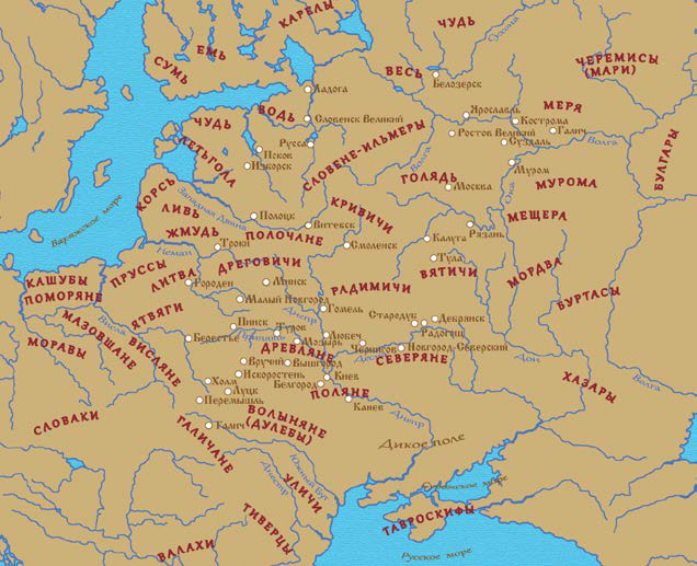 Карта расселения племен