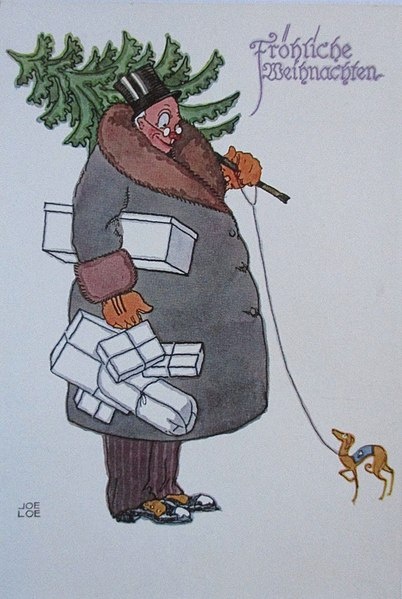 Немецкая рождественская открытка, 1910-1920 гг. Wikimedia commons