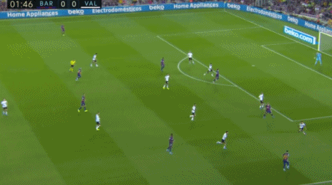 Первый гол Ансу на «Камп Ноу» в матче с «Валенсией»