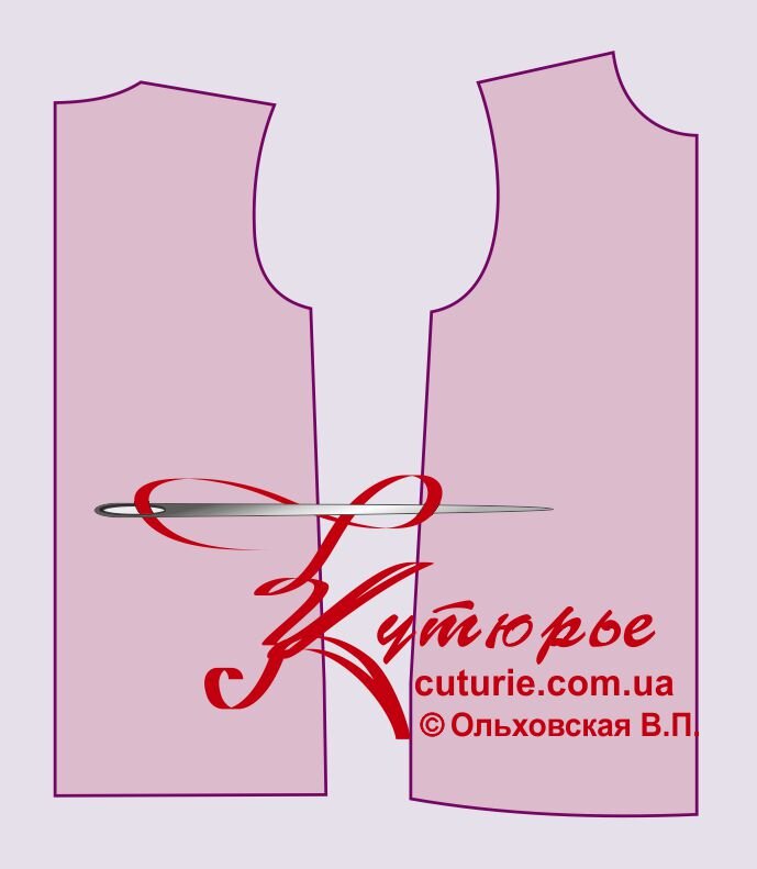 Рисунок силуэта такой выкройки основы без вытачек