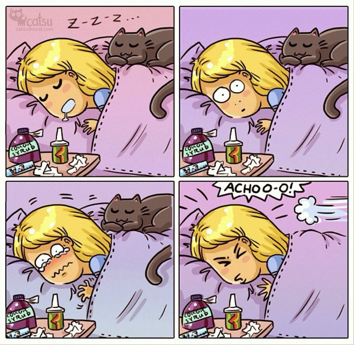 Подборка: правдивые комиксы про кошку Диту.