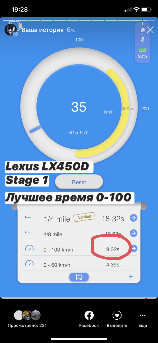 Замеры проводились в дождь, было 2 человека в салоне, стартовали с места просто газ в пол, не с двух педалей!
