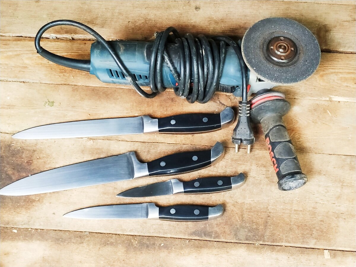 Если в доме не наточены ножи. Заточка кухонных ножей с помощью болгарки .