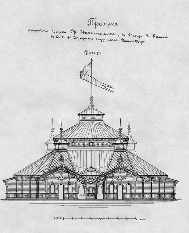 Проект здания цирка Никитиных в Казани. Фото: Госархив РТ