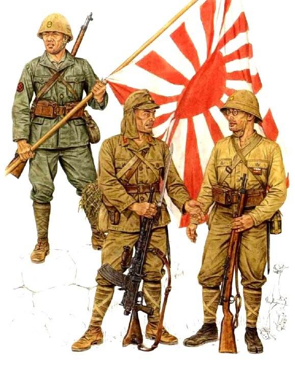 Боеспособность солдат в любую эпоху во  многом зависела от снаряжения и одежды, обуви, которыми снабжались  войска. Для бойцов Красной армии предусматривалось летнее и зимнее  обмундирование. Для зимы суконные гимнастерки, шаровары. Для лета легкие  хлопчатобумажные, в которых можно было переносить тяготы походов,  климатических условий. Выдавались полушубки, шинели из шерсти,  плащ-палатки для защиты от дождей. Примечательно, что высшие командиры  РККА считали очень важным лично инспектировать качество снаряжения. Так.  красный маршал Семен Буденный лично испытывал каски для красноармейцев и  обувь для кавалеристов. Стальные шлемы он пробовал рубить по-казацки  шашкой. Был удовлетворен результатом, приказав запускать головной  защитный убор в серию.Для ношения шанцевого инструмента солдат  Красной армии снабжали специальными чехлами. например, в вещмешке  образца 1942 года имелось отделение для крепления топора. На передовую  со всей страны в годы Великой Отечественной войны отправляли вязаные  вещи. А целые швейные фабрики по приказу шили стеганые ватники и штаны,  шапки-ушанки. Участники битвы под Москвой оставили воспоминания, из  которых следует: вещи для Красной армии, которые поступали на передовую,  были очень добротные, рассчитанные на самую суровую зиму. Валенки  спасли от обморожения ноги многих бойцов в сильные морозы декабря 1941  года. Недаром немцы считали за удачу заполучить русские войлочные сапоги  в качестве трофея.Немецкие службы снабжения слишком  доверились планам фюрера, заготовив недостаточно теплых вещей для солдат  на Восточном фронте в конце 1941 года. В результате немцам пришлось  приступить к широкой реквизиции теплых вещей у местного советского  населения. В войсках выделялись специальные команды для плетения  соломенных сапог. Издавались брошюры, которые описывали методы утепления  имеющейся униформы подручными средствами, которые можно было раздобыть,  как казалось теоретикам в Берлине, в русских разоренных войной  деревнях.Немецкие солдаты под Москвой. Карикатура Кукрыниксов в 1941 годуФорма немецких солдат изготавливалась на  швейном предприятии Хуго Босса. Она включала обязательные элементы:  стальной шлем с двухсторонним чехлом, шинель, противогазный футляр,  портупею, винтовочные подсумки, плащ-палатку, котелок. Обмундирование  вермахта рассчитывалось на европейские условия использования. Кампания в  России изменила подходы к пошиву и материалам. Немцы стали  присматриваться к обмундированию врага, перенимать покрой вещей, какие  были в ходу в РККА. Так немецкие офицеры и генералы очень скоро стали  носить меховые шапки-ушанки. Такие головные уборы вермахту частично  поставлялись из Финляндии и Швеции по заказам частных фирм. В 1942 году  вермахт в большом количестве стал заказывать разные теплые вещи: куртки,  стёганые штаны, вязаные рукавицы и перчатки, свитеры и носки.Британские солдаты использовали полевую  униформу: блузу с воротом или шерстяную рубаху, стальной шлем, свободные  брюки, противогазную сумку, кобуру на длинном ремне, чёрные ботинки и  шинели. К началу Второй мировой войны было принято новое обмундирование.  Для пехотинцев предусматривалось ношение ботинок на толстой подошве с  обмотками. Британская обувь считалась неизносимой. После завершения  второй мировой войны запасы британского обмундирования были переданы  пострадавшему от боевых действий населению европейских стран.Солдаты США в обмундировании, предусмотренным для ведения боя в холодное времяНо самой, пожалуй, продуманной и качественной оказалось, по мнению ряда военных историков, обмундирование солдат армии США. Американскому солдату на азиатском и на европейском театре военных  действий полагался такой комплект: шерстяная рубаха, лёгкая полевая  куртка, брюки с полотняными гетрами, низкие коричневые ботинки, каска,  пилотка. Все эти вещи пришли на смену комбинезону из твила. Широко  применялись в американской униформе застежки-молнии. Для тёплой погоды  дизайнеры разработали хлопчатобумажный вариант, для холодной –  утепленный шерстяной.  Особенно удобным и надежным стал комплект  униформы для действий в условиях суровых морозов. В него входили такие  вещи: тёплая куртка-парка и шнурованные ботинки на собачьем меху, шапка  из меха медведя, оленя.Японцы применяли утепленную форму в  районах северного Китая. Для действий в Индонезии полагалась тропическая  униформа из хлопковой ткани защитного цвета. В годы Второй мировой  войны для японских военнослужащих был разработан комплект  униформы трёх  типов. Он  включал в себя мундир, брюки, шинель и плащ-накидку. В  комплекте обмундирования также присутствовали стальная каска со звездой  или без, ботинки или сапоги. Япония очень расчетливо обмундировывала своих солдат, без особых излишеств.Солдаты Японии на Филиппинах в 1942 годуСамыми архаичными, пожалуй, оставались к  началу второй мировой войны униформы французов и итальянцев. Теплой  одеждой снабжали только горных егерей. Потому итальянцы очень сильно  пострадали от легкомысленности своих интендантов, когда оказались на  морозе в приволжских степях. Под Сталинградом итальянцы потеряли от  обморожений из-за непродуманности обмундирования для зимы до десяти  процентов личного состава. А температура под Сталинградом порой падала  до роковой отметки в минус 42 градуса по Цельсию.
