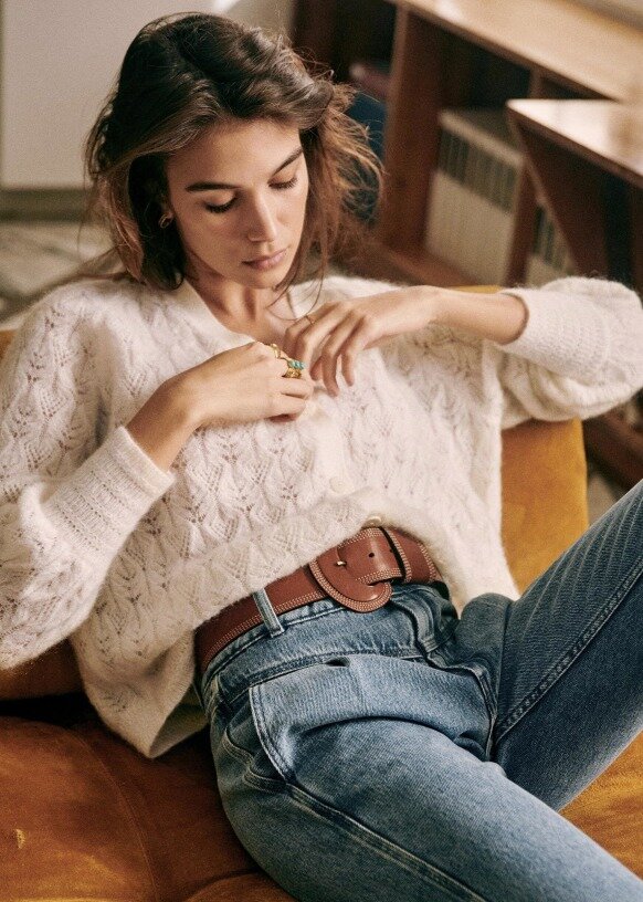 Кардиган с ажурным узором