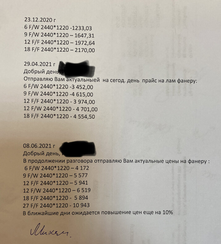 Цены на ламинированную влагостойкую фанеру.