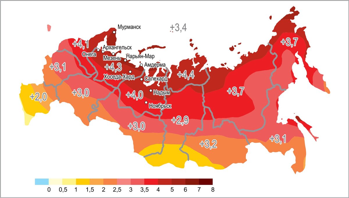 Карта тепла в мире