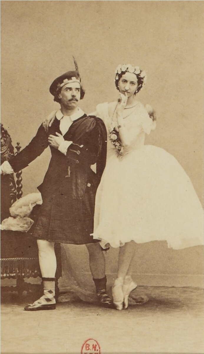 Луи Меранте и Эмма Ливри в балете "Сильфида", Париж, 1862 год.риж, 1862 год.