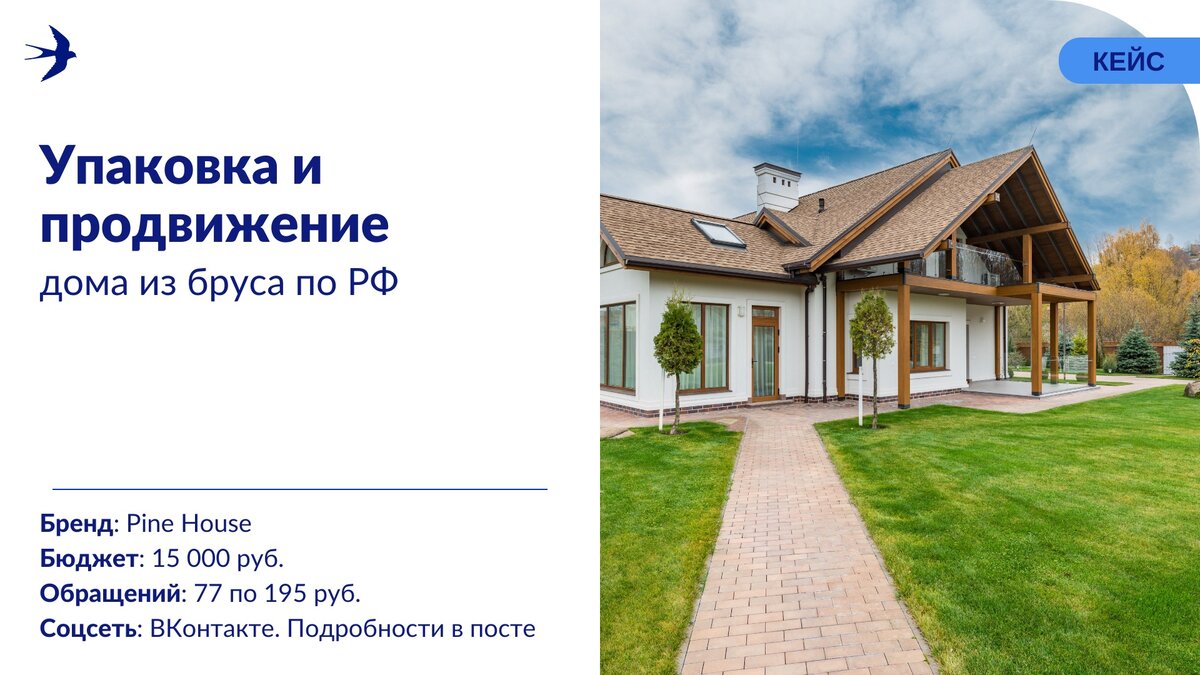Как мы запустили рекламу для Дмитрия в нише дома из бруса с бюджетом 15000 руб. и получили 77 обращений по 195 рублей.