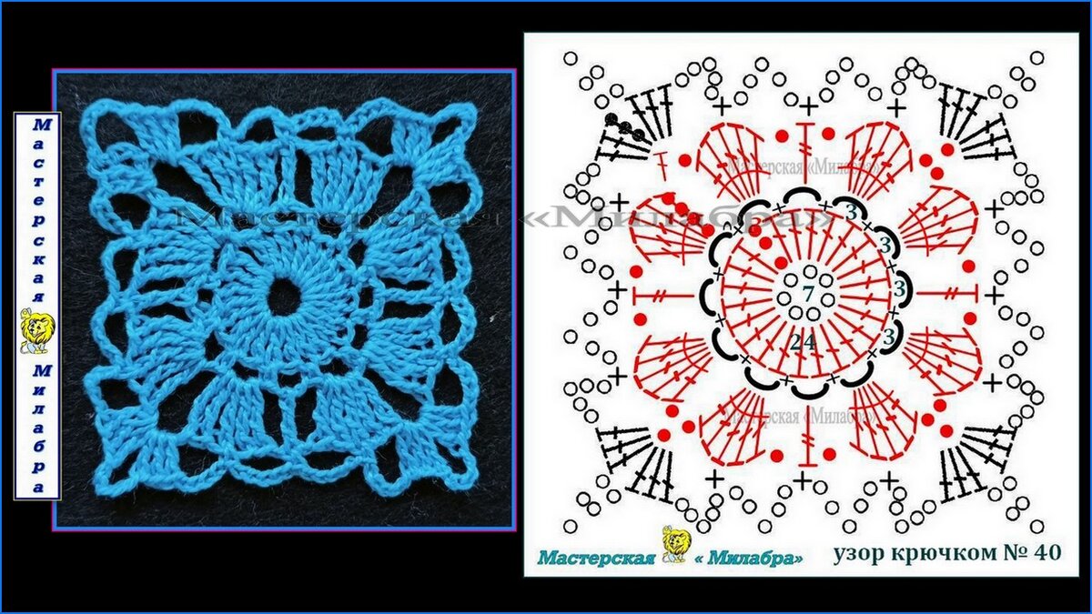 Квадратные мотивы крючком для опытных 😁 и МК по бабушкиному квадрату для новичков 😶