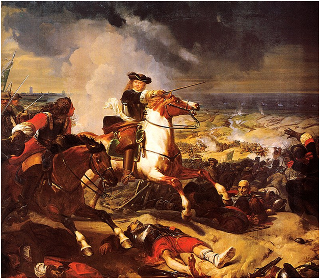 Шарль-Филипп Ларивьер. Битва в Дюнах 14 июня 1658 года. 1837 г.