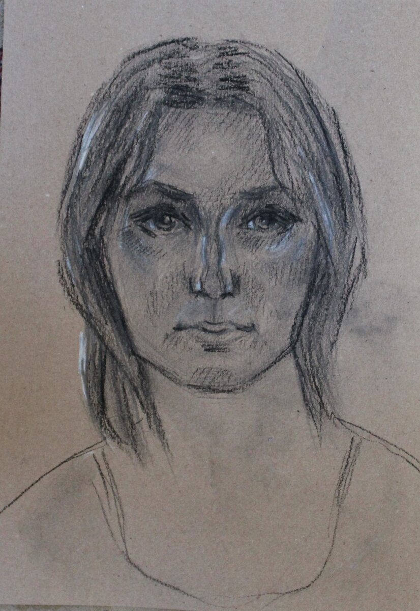 Тонированная бумага, уголь. 2020.