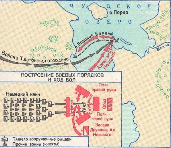 Схема Ледового побоища.