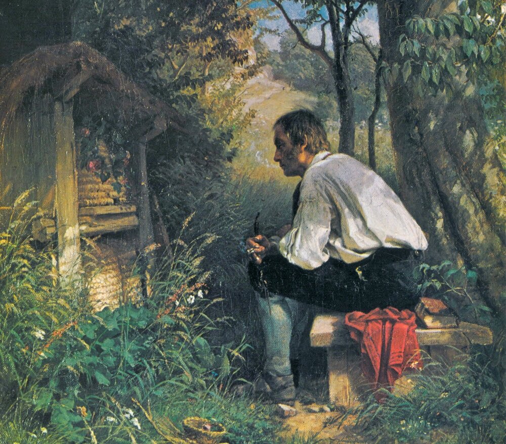   Пчела-подружка (картина Ганса Тома, 1839-1924) Было время, когда почти каждая сельская британская семья, державшая пчёл, следовала странной традиции.