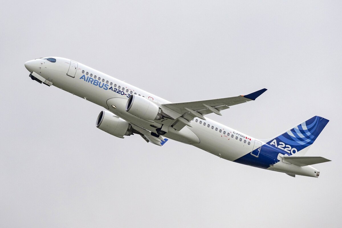 Самолёт А-220 (ранее известный как Бомбардье CSeries). Фото с сайта airbus.com