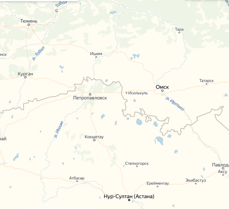 Ишим на карте казахстана