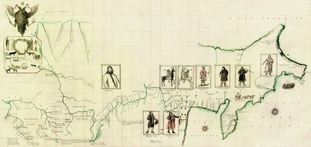 Карта маршрута экспедиции 1891 года исследователя сибири