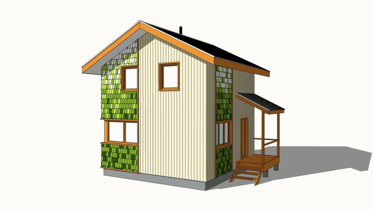 Облицовка "Чешуя" на доме "Шипр"