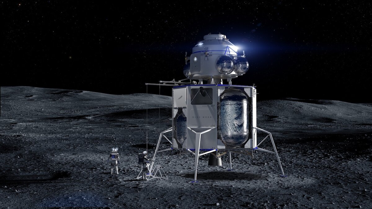 21 февраля 2024 года лунный. Lunar Lander космический аппарат. Blue Moon лунный модуль. Лунный посадочный модуль Артемис.