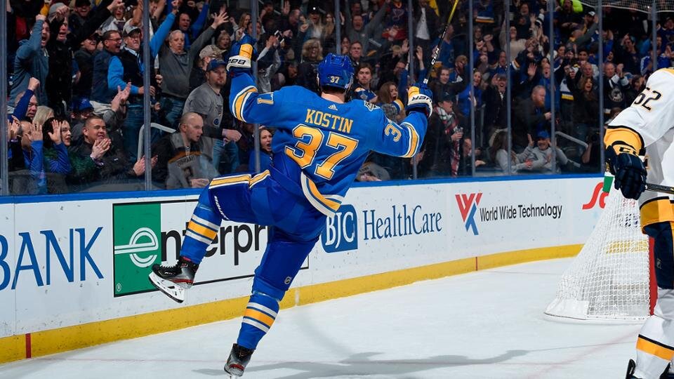Клим Костин забивает свою первую шайбу в НХЛ в ворота "Нэшвилл Предаторз".