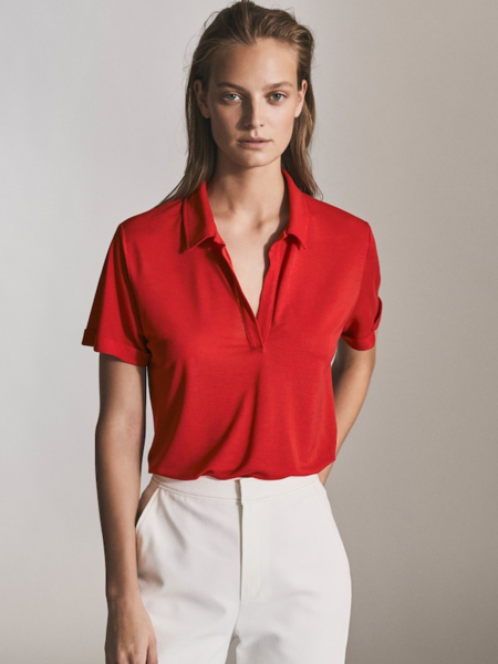 ФУТБОЛКА ПОЛО ИЗ ЛИОЦЕЛЛА Ref. 6832/591 Лиоцелл 100%. Фото с сайта www.massimodutti.com/ru