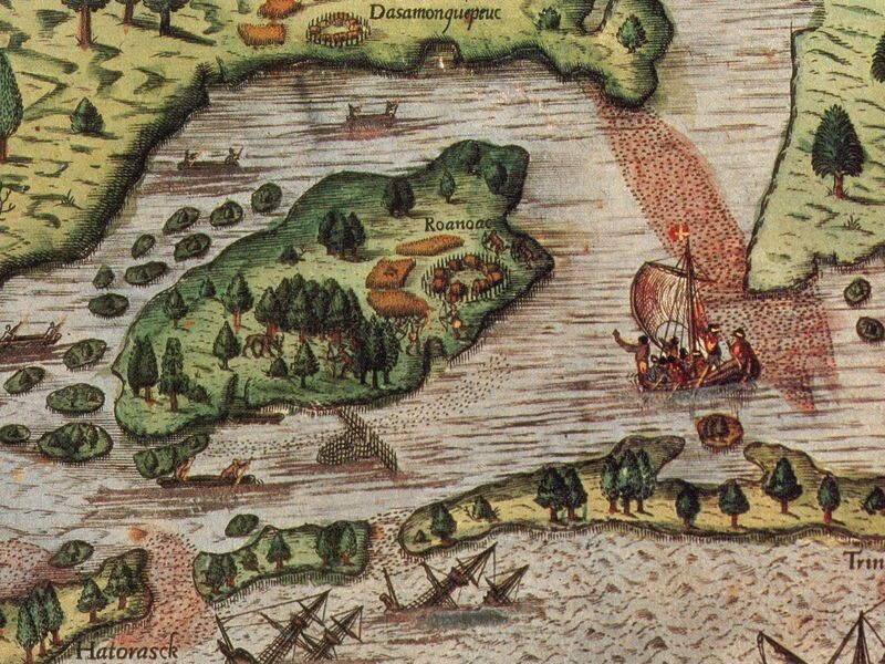 Остров Роанок на карте англичан