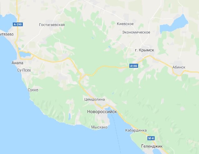 Карта где находится новороссийск на карте