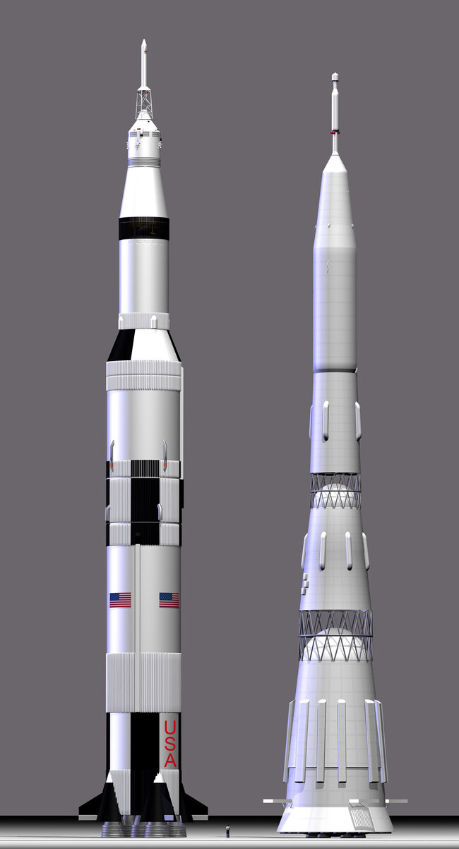 Американская Сатурн V и советская Н1.