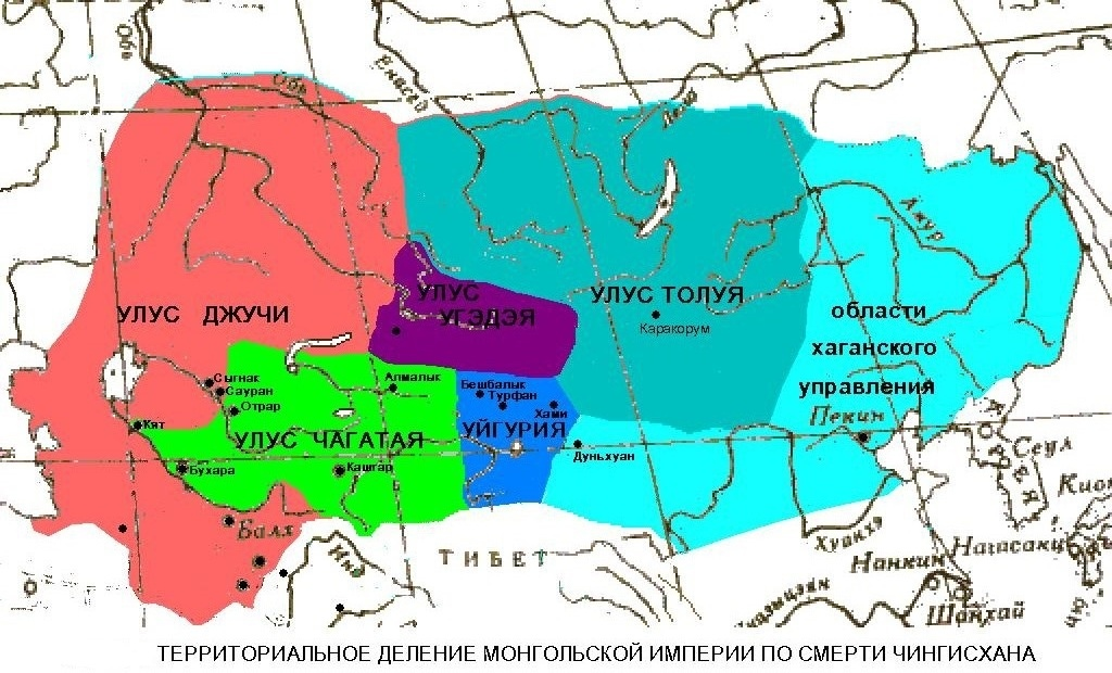 Татаро монголия карта