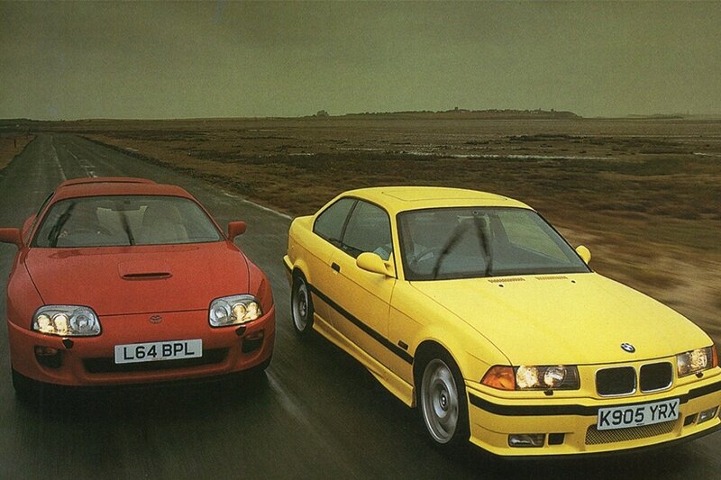 Toyota Supra против  BMW E36 M3. 