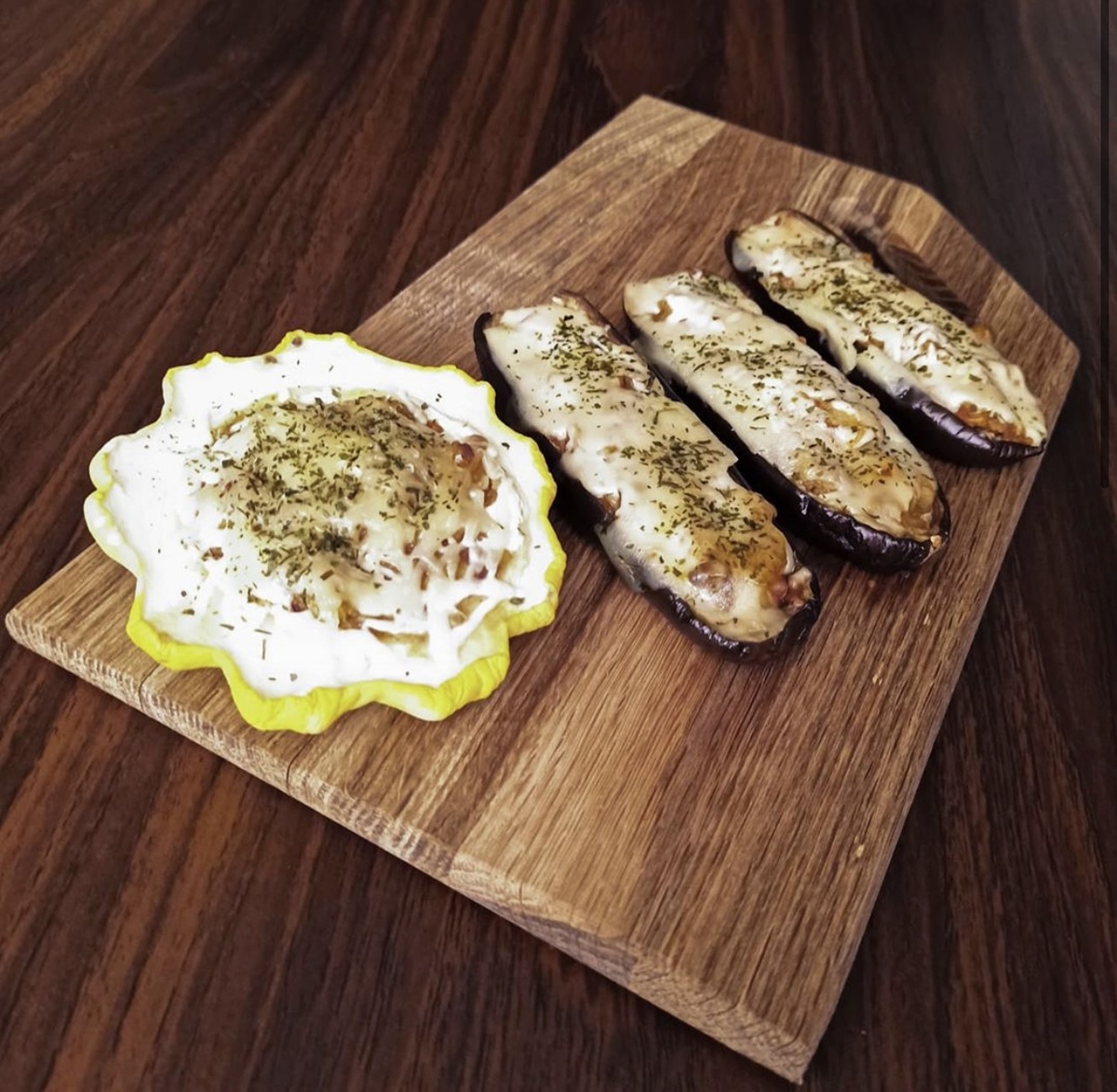 Лодочки из баклажанов 