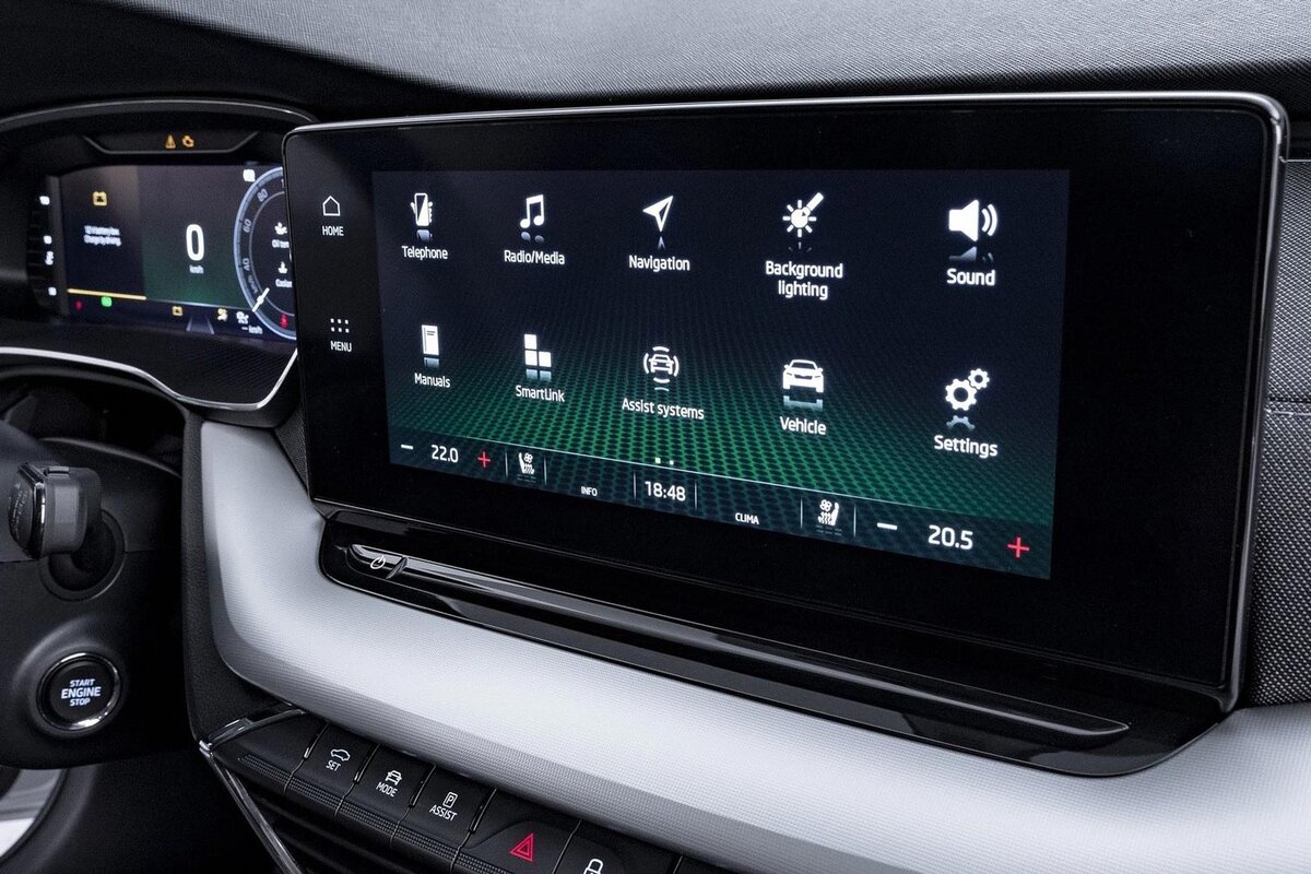 Так выглядит магнитола Columbus новой SKODA Octavia A8 2020