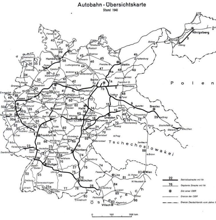 Карта автобанов германии