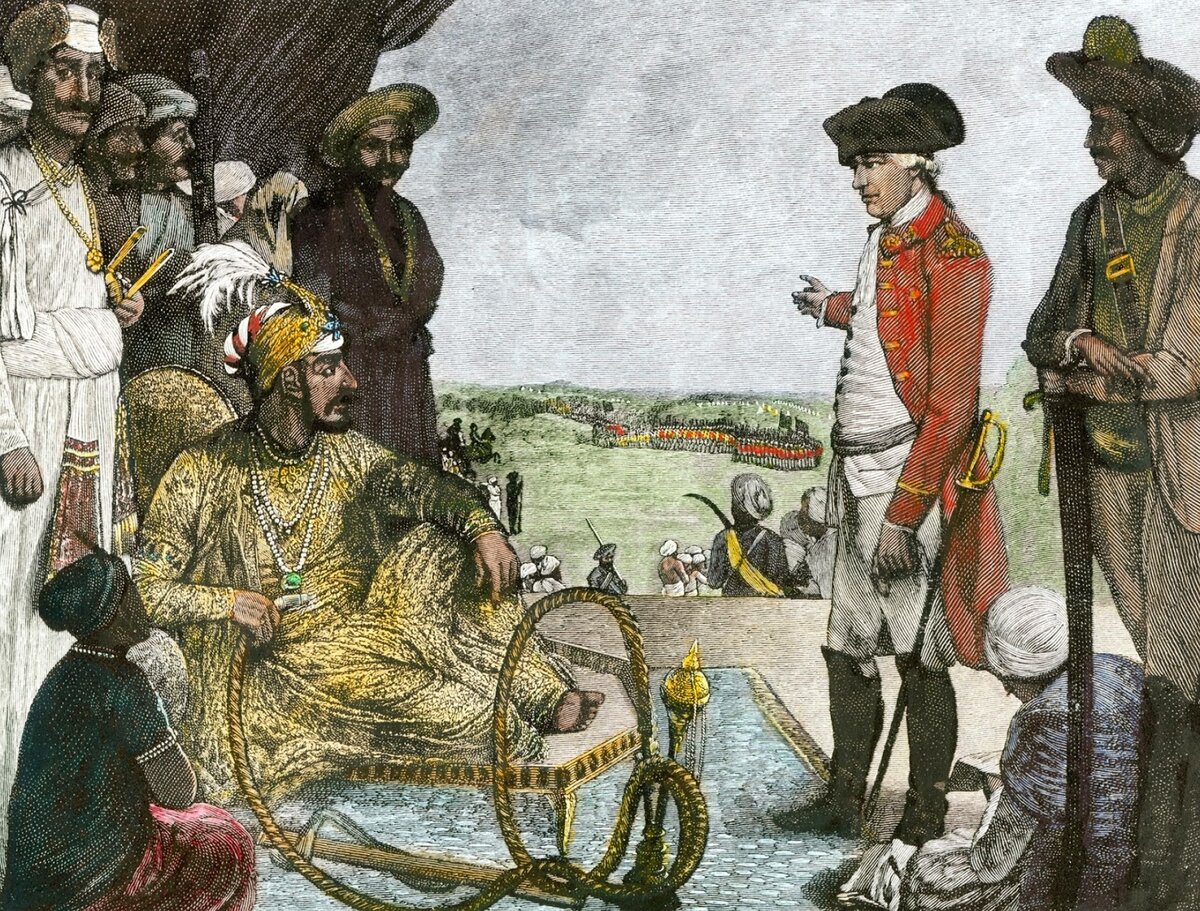 Индийский принц, смотрящий войска Ост-Индской компании, 1781. Взято из Яндекс-картинок