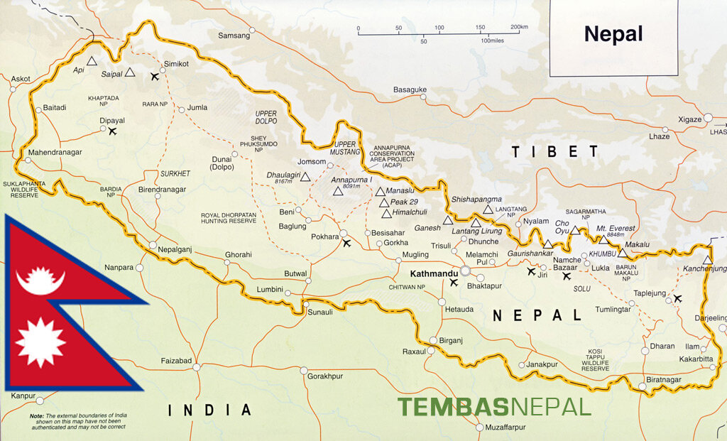 Географическая карта непала