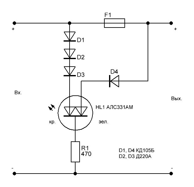 Какой элемент обязателен в схеме индикатора на светодиоде