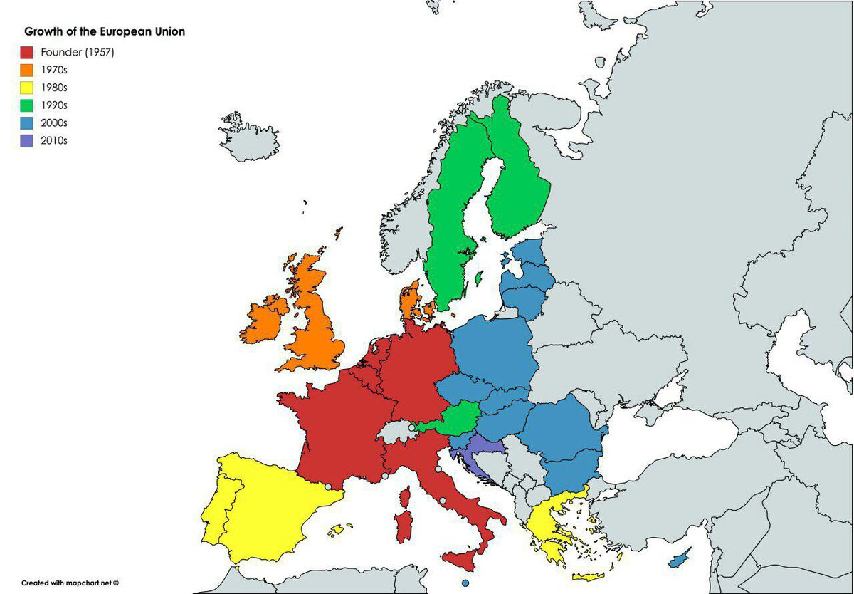 Страны по мере их присоединения к ЕС