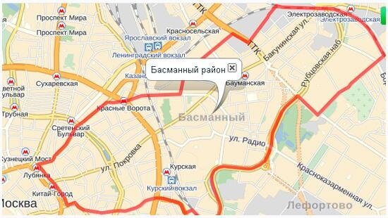 Карта басманного района москвы границы