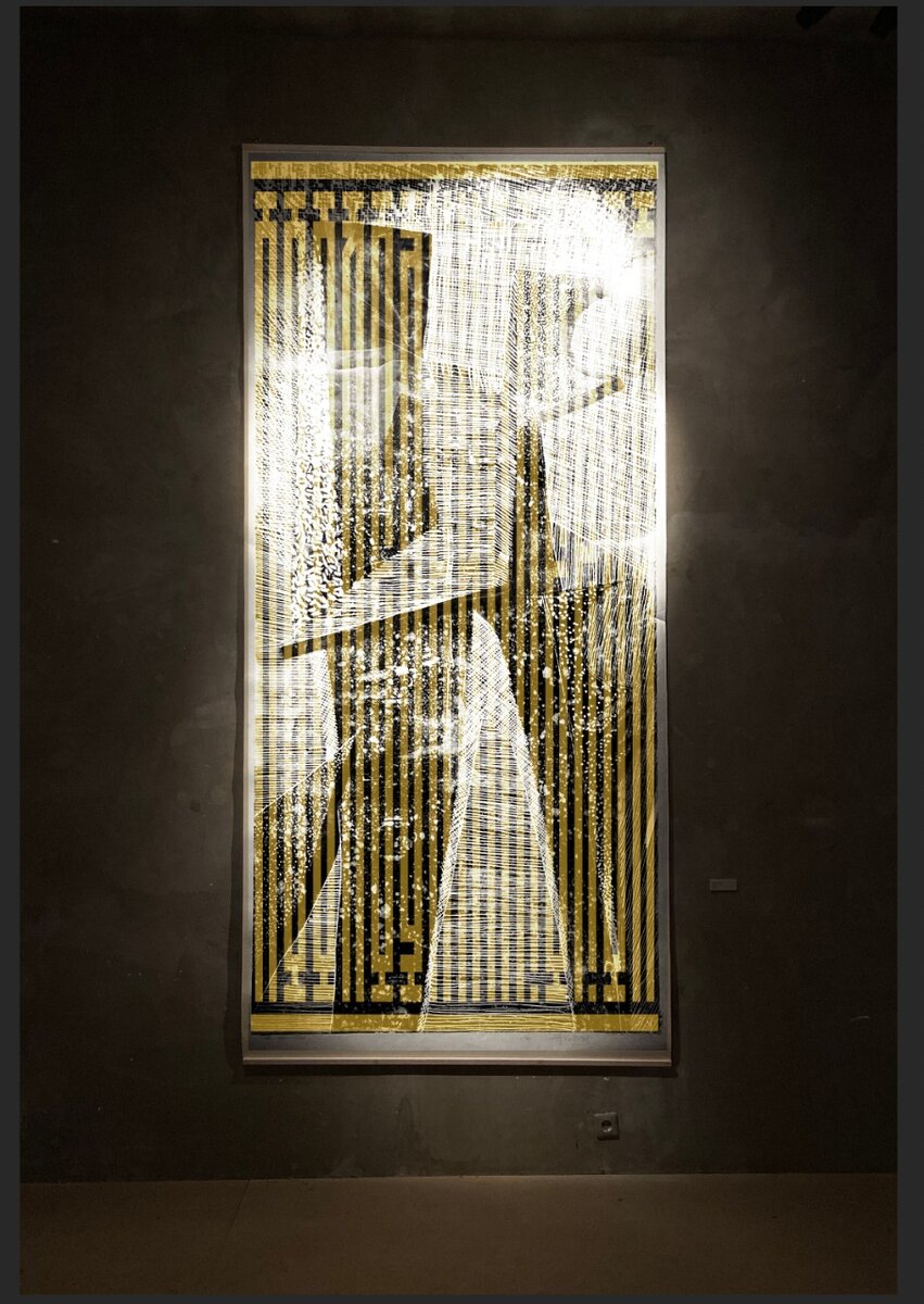 Андрей Колосов, Александр Лаптев; «Последний герой» (Состояние второе);Гравюра на пенокартоне, высокая печать. 150х320 см. 2022