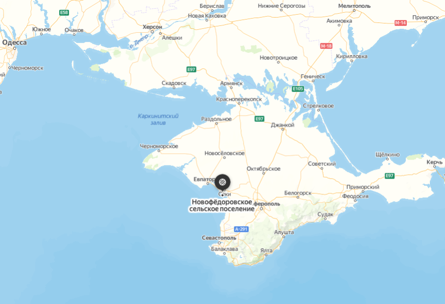 Саки город населенные пункты крыма. Пос Новофедоровка Крым на карте Крыма.