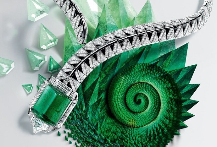 Колье с изумрудами и бриллиантами