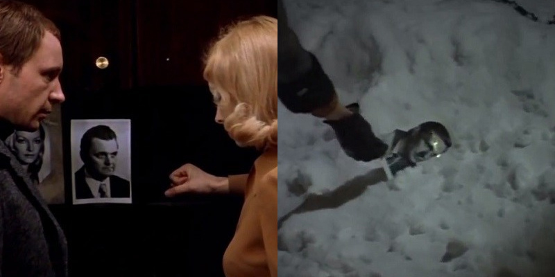 На фотокарточке, которая стоит в буфете и не раз привлекает к себе особое внимание главного героя, снят Юрий Яковлев, а на фотокарточке, который поднимает Надя Шевелева — Олег Басилашвили. 