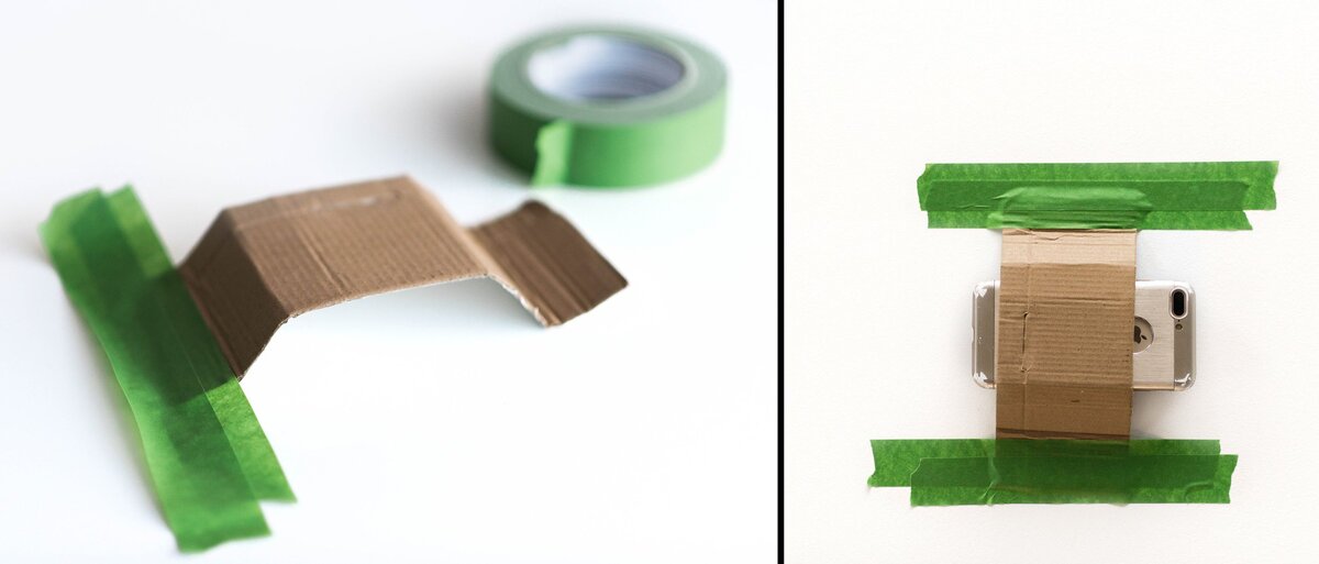 Самодельное приспособление для съёмки на смартфон от потолка. Фото: Д.Уолтон