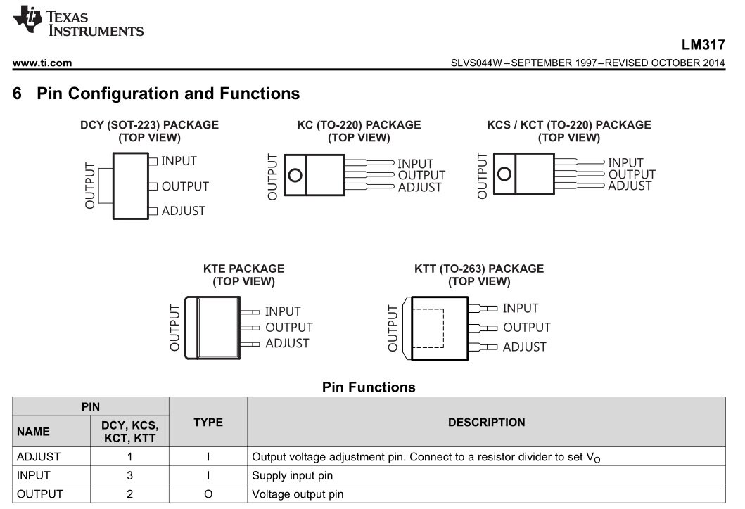 Lm317 даташит схема