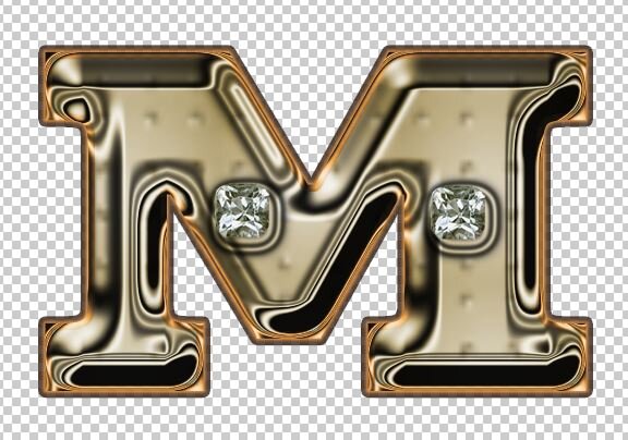 Буква М, клеточки означают прозрачный фон.