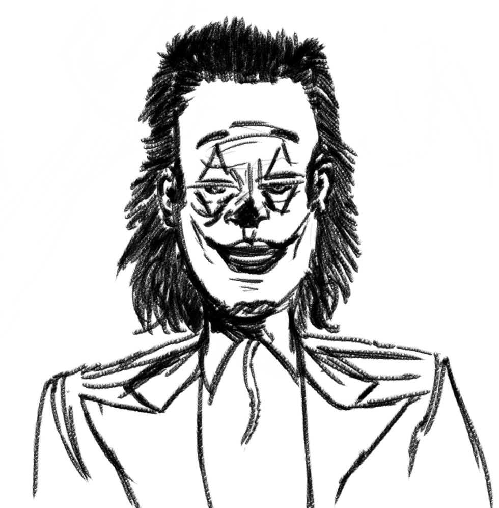 Для начала нарисуем контур нашего персонажа.